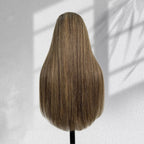 Yhair New Luxury Raw Hair 5x5 HD Balayage Wigs Straight 250% Density Color #2/613/2