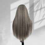 Yhair New Luxury Raw Hair 5x5 HD Balayage Wigs Straight 250% Density Color #4/27/4