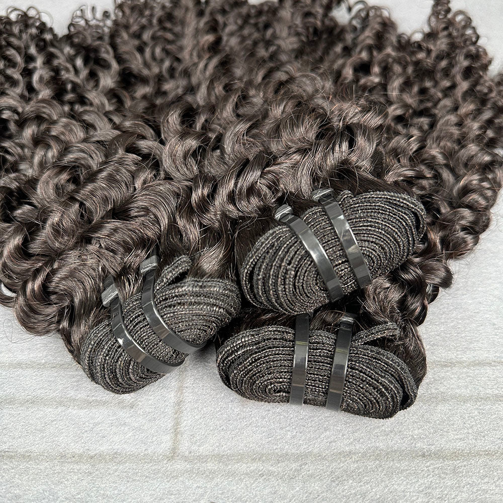 Yhair 100% Virgin Hair Bundles Deep Curly Hair N1B#