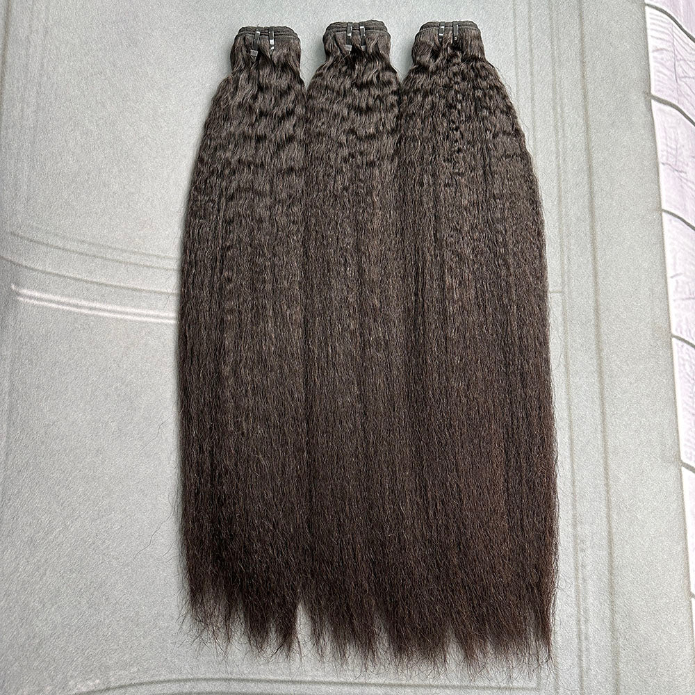 Yhair 100% Virgin Hair Bundles Kinky Straight Hair N1B#