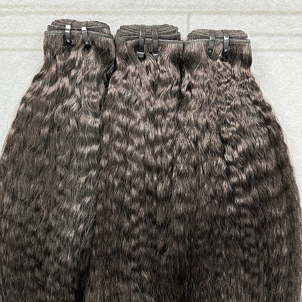 Yhair 100% Virgin Hair Bundles Kinky Straight Hair N1B#