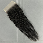 Yhair 4x4 Transparent Lace Closure Kinky Curly Virgin Raw Hair N1B#