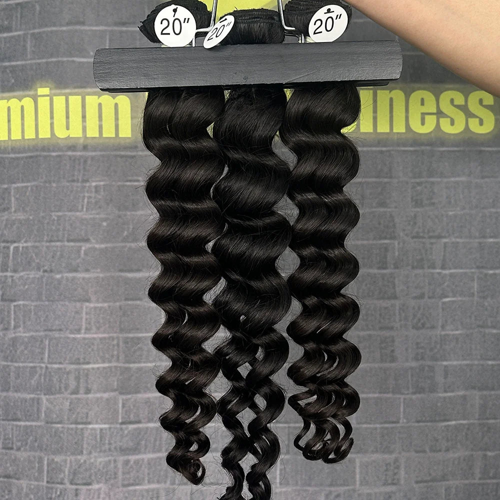 Yhair 100% Raw Hair Bundles Loose Deep Wave Hair N1B#