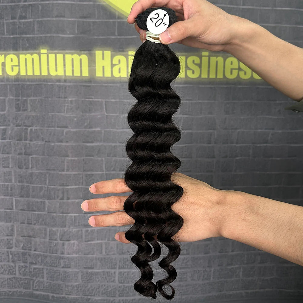 Yhair 100% Raw Hair Bundles Loose Deep Wave Hair N1B#