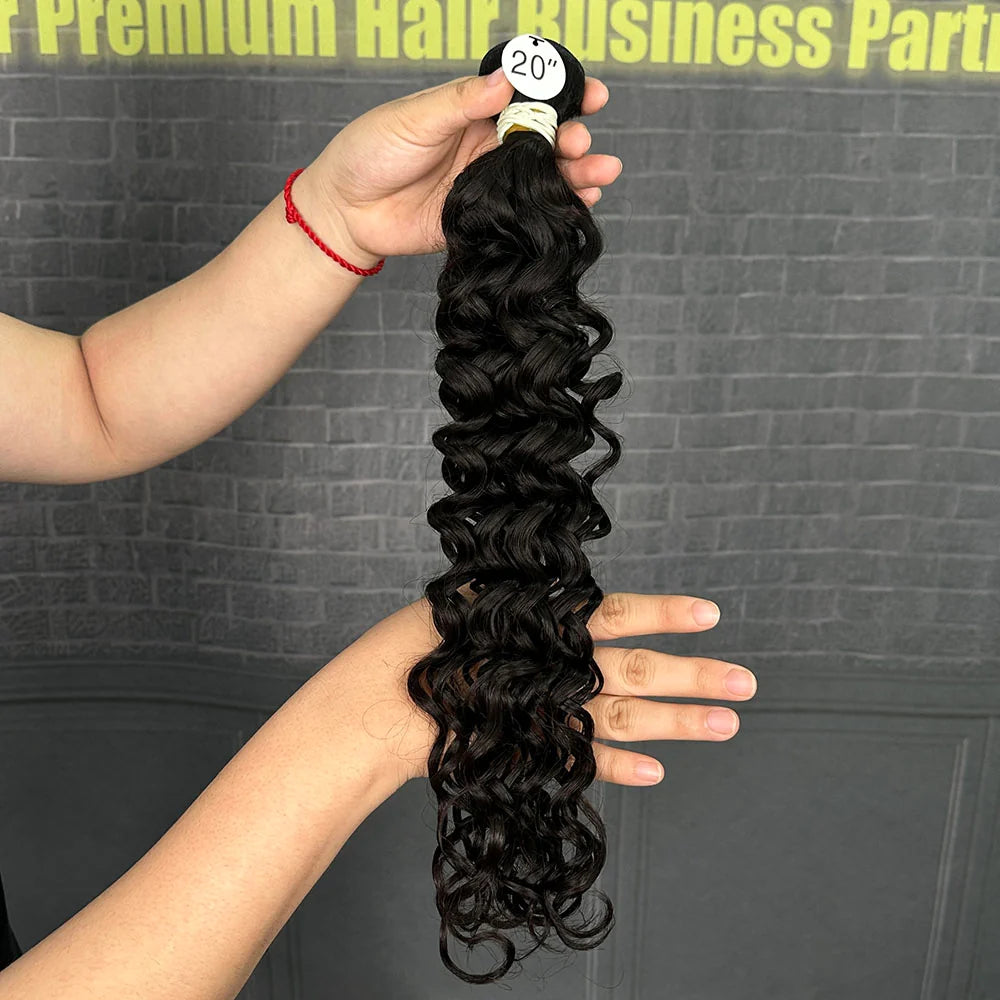 Yhair 100% Raw Hair Bundles Italian Curly Hair N1B#