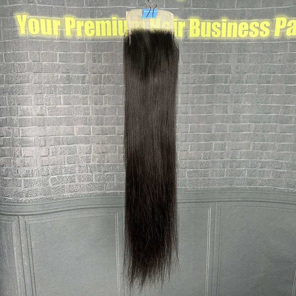 Yhair 4x4 Transparent Lace Closure Straight Virgin Raw Hair N1B#