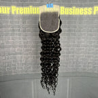 Yhair 4x4 Transparent Lace Closure Italian Curly Virgin Raw Hair N1B#
