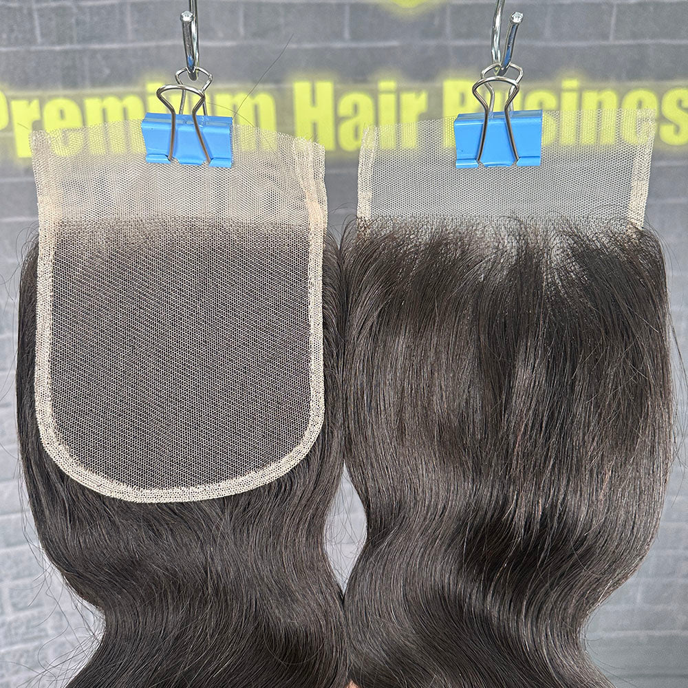 Yhair 4x4 Transparent Lace Closure Body Wave Virgin Raw Hair N1B#