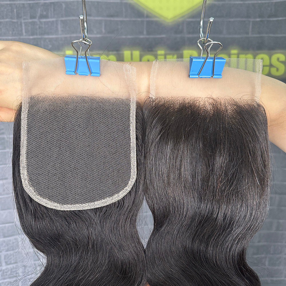 Yhair 4x4 Transparent Lace Closure Body Wave Virgin Raw Hair N1B#