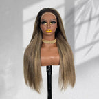 Yhair New Luxury Raw Hair 5x5 HD Balayage Wigs Straight 250% Density Color #2/8/2