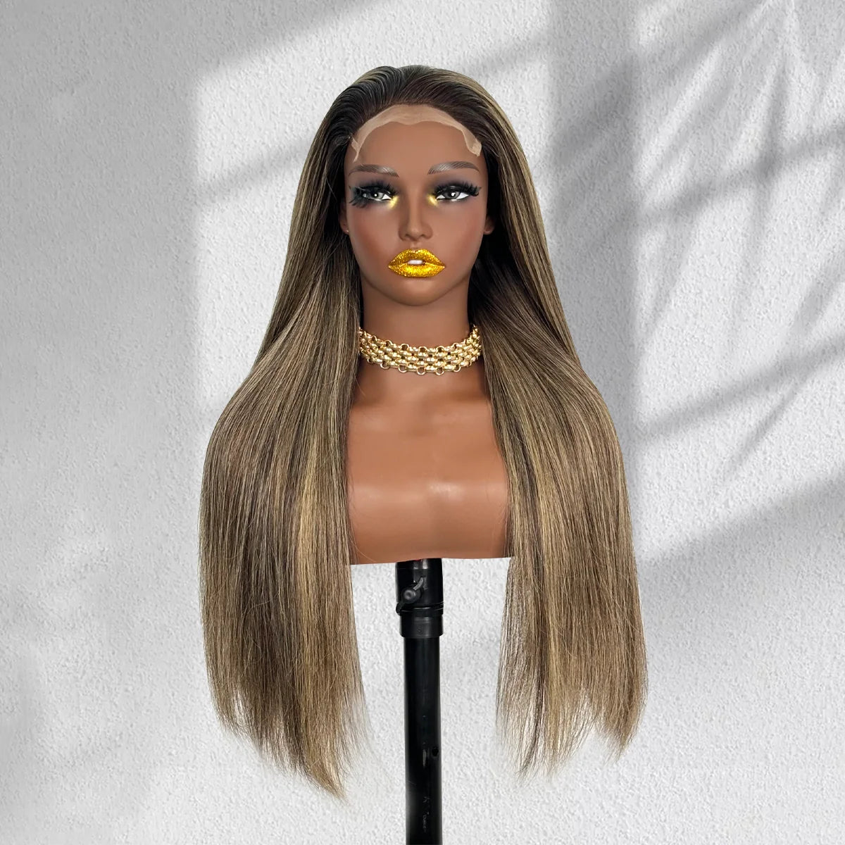 Yhair New Luxury Raw Hair 5x5 HD Balayage Wigs Straight 250% Density Color #2/8/2