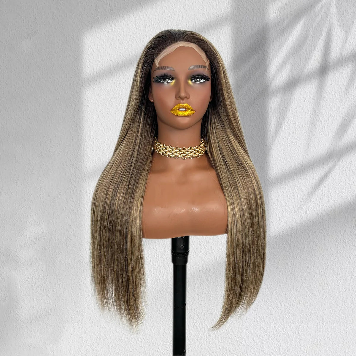 Yhair New Luxury Raw Hair 5x5 HD Balayage Wigs Straight 250% Density Color #2/613/2