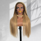 Yhair New Luxury Raw Hair 5x5 HD Balayage Wigs Straight 250% Density Color #2/8/24