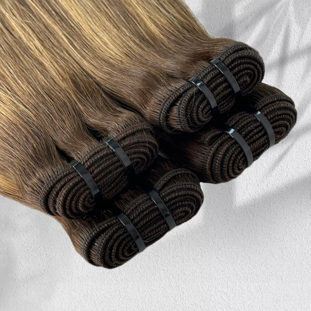 Yhair New Luxury Raw Balayage Bundles Straight Hair 4/27/4#