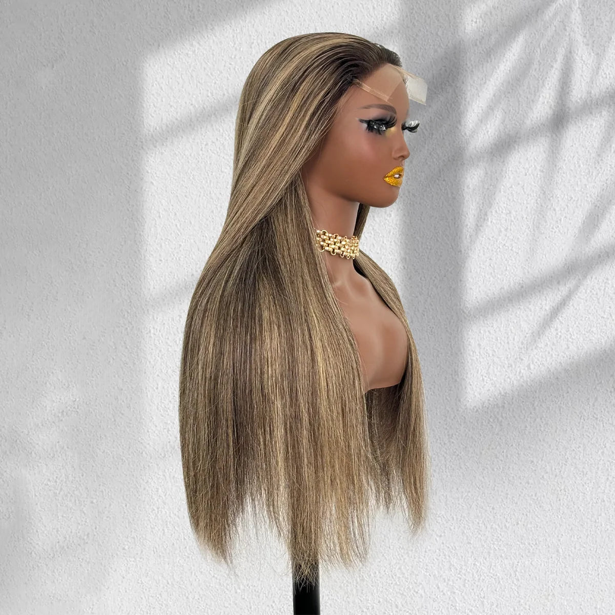 Yhair New Luxury Raw Hair 5x5 HD Balayage Wigs Straight 250% Density Color #2/8/2