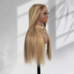 Yhair New Luxury Raw Hair 5x5 HD Balayage Wigs Straight 250% Density Color #2/8/24