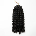 Yhair Deep Curly Crochet Hair Extensions N1B# Natural Black Virgin Hair for Daily & Party Use