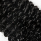 Yhair Deep Curly Crochet Hair Extensions N1B# Natural Black Virgin Hair for Daily & Party Use