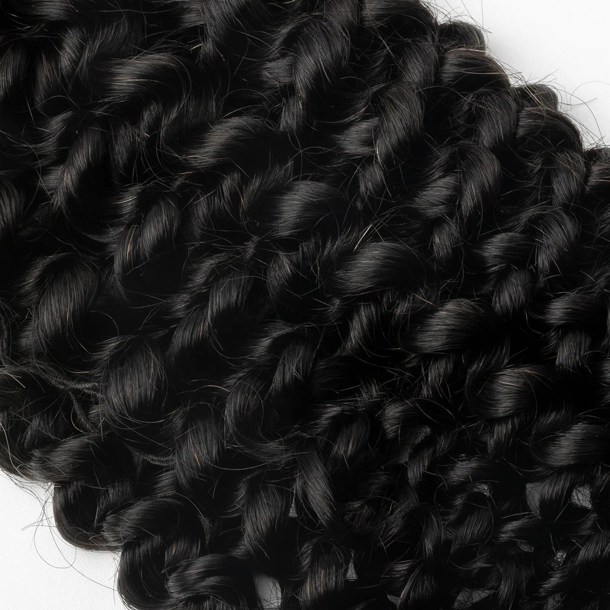 Yhair Deep Curly Crochet Hair Extensions N1B# Natural Black Virgin Hair for Daily & Party Use