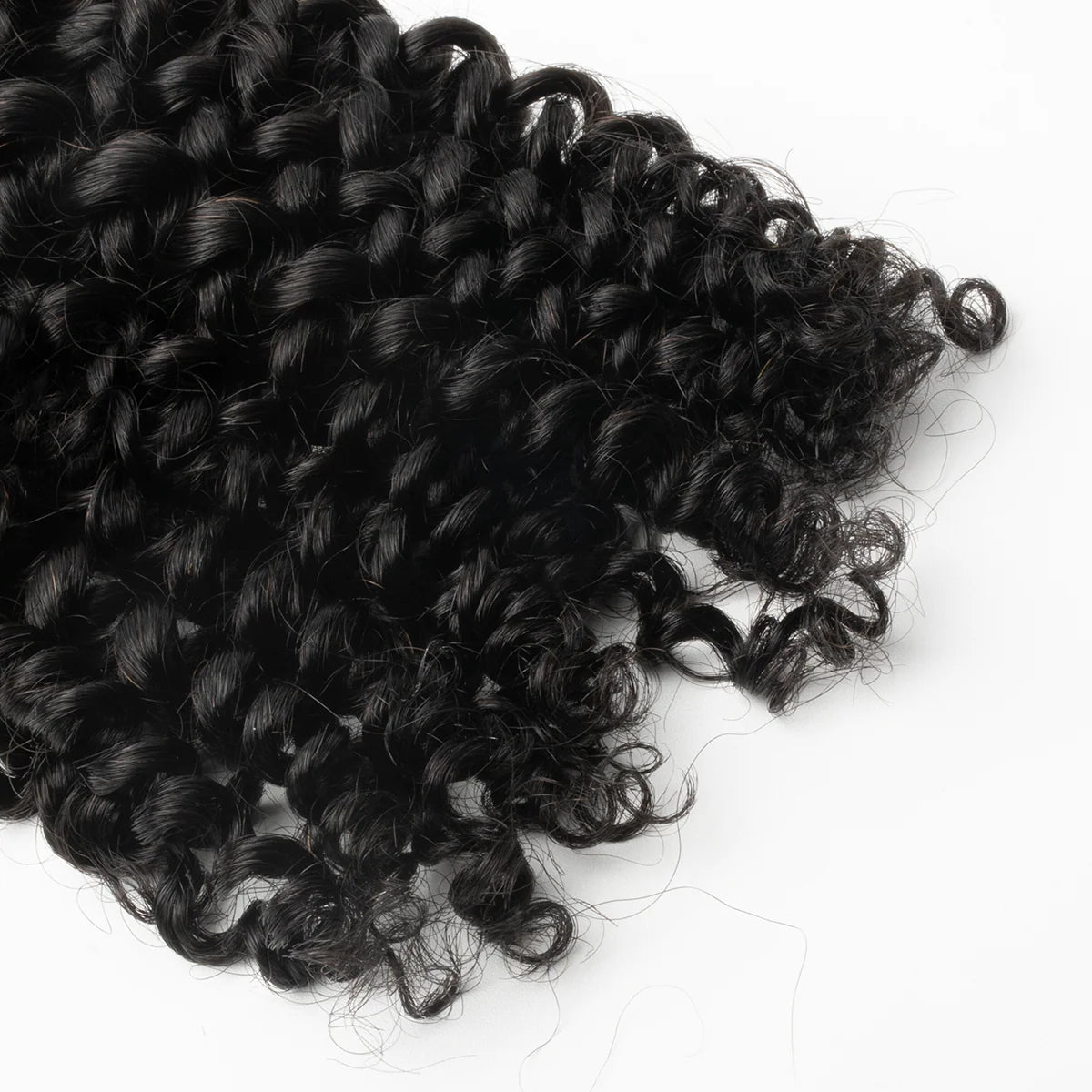 Yhair Deep Curly Crochet Hair Extensions N1B# Natural Black Virgin Hair for Daily & Party Use