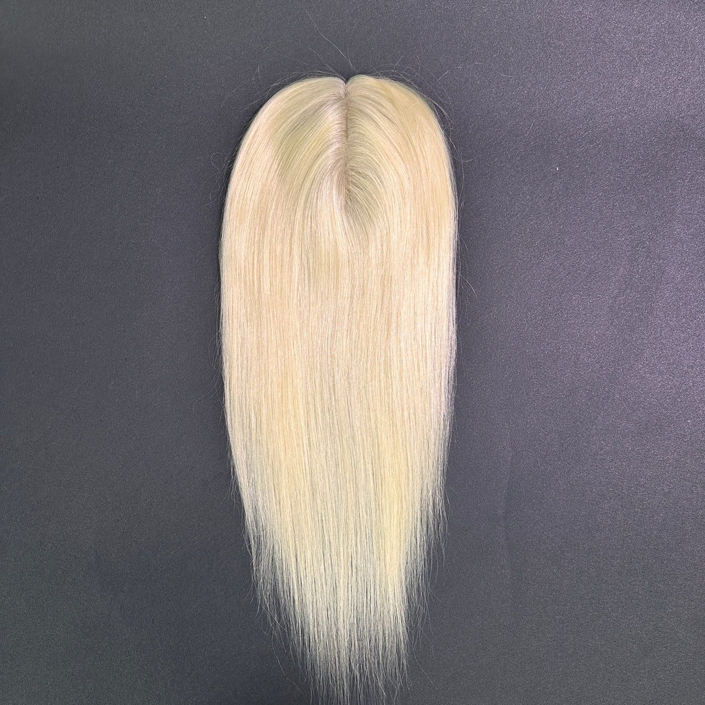 Yhair 13*15CM Straight Silk Base Hair Topper #613 Blonde 100% Virgin Human Hair for Thinning Hair & Daily Wear