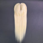 Yhair 14*16CM Straight Silk Base Hair Topper 613# Blonde Natural Black 100% Virgin Human Hair for Thinning Hair & Daily Wear