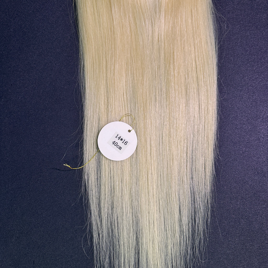 Yhair 14*16CM Straight Silk Base Hair Topper 613# Blonde Natural Black 100% Virgin Human Hair for Thinning Hair & Daily Wear