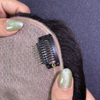 Yhair 14*16CM Straight Silk Base Hair Topper #NB Natural Black 100% Virgin Human Hair for Thinning Hair & Daily Wear