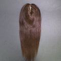Yhair 14*16CM Straight Silk Base Hair Topper 2# Dark Brown 100% Virgin Human Hair for Thinning Hair & Daily Wear