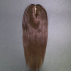 Yhair 14*16CM Straight Silk Base Hair Topper 2# Dark Brown 100% Virgin Human Hair for Thinning Hair & Daily Wear
