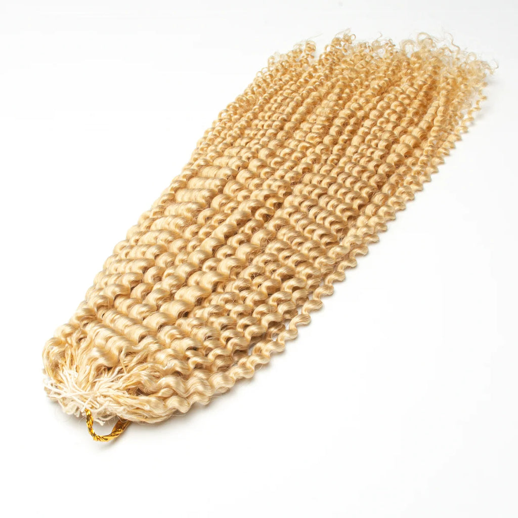 Yhair Kinky Curly Crochet Hair Extensions #613 Blonde Virgin Hair for Daily & Party Use