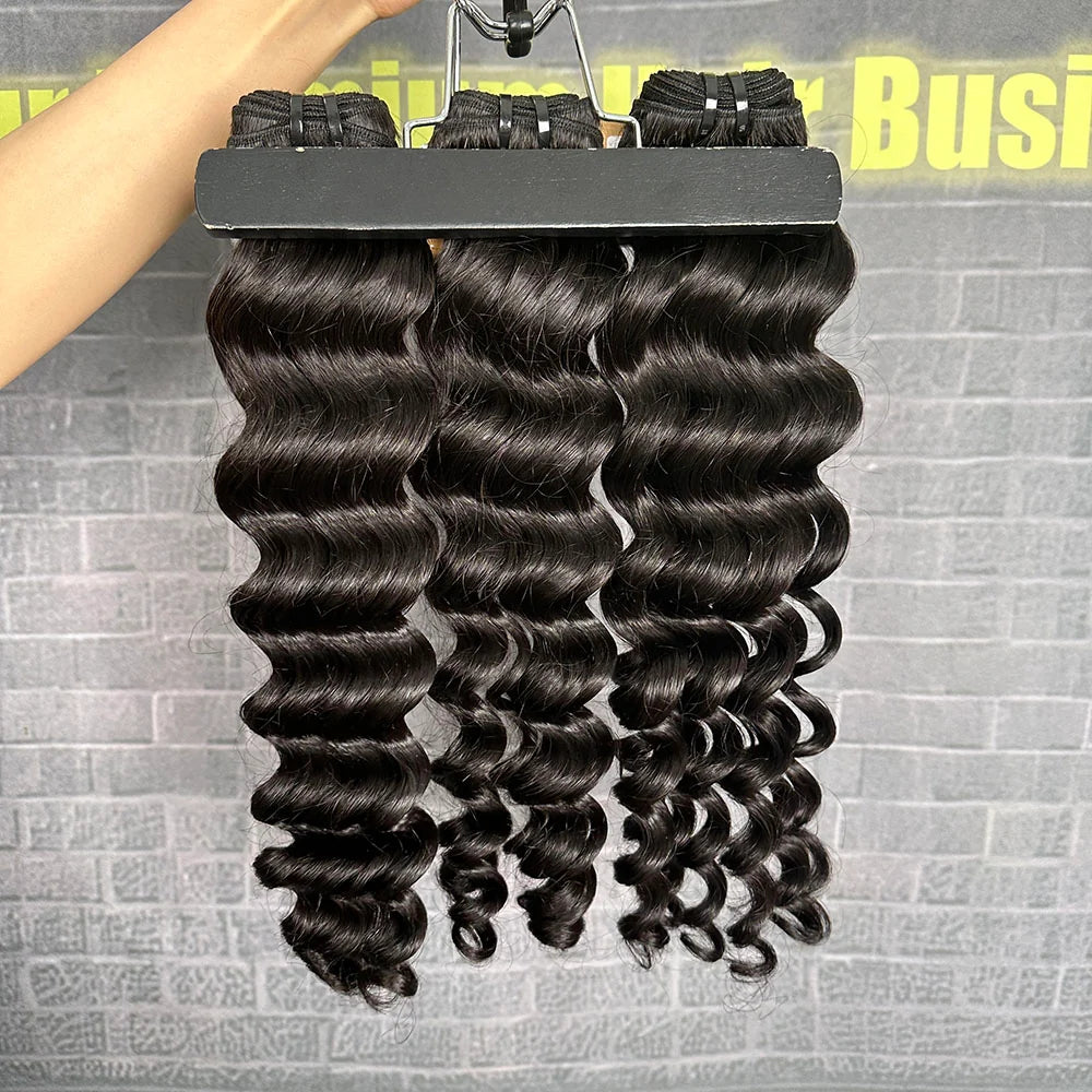 Yhair 100% Virgin Hair Bundles Loose Deep Wave Hair N1B#